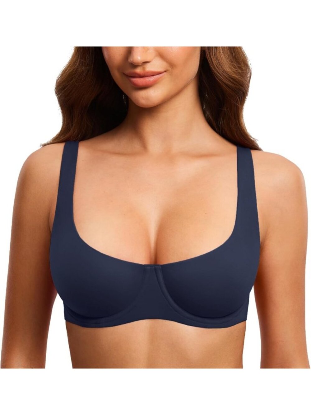 Stylish Women's Unlined Balconette Bra with Scoop Neck - Comfortable
